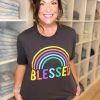 Clothing Texas True Threads Graphic Tees | Blessed Rainbow Tee