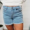 Clothing Judy Blue | Hi-Waist Stripe Cut Off Shorts