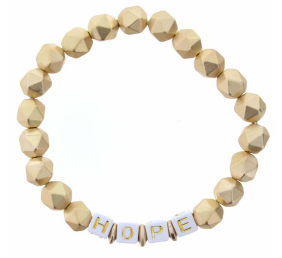 Accessories Jane Marie Bracelets | Hope Gold Beaded Stretch Bracelet