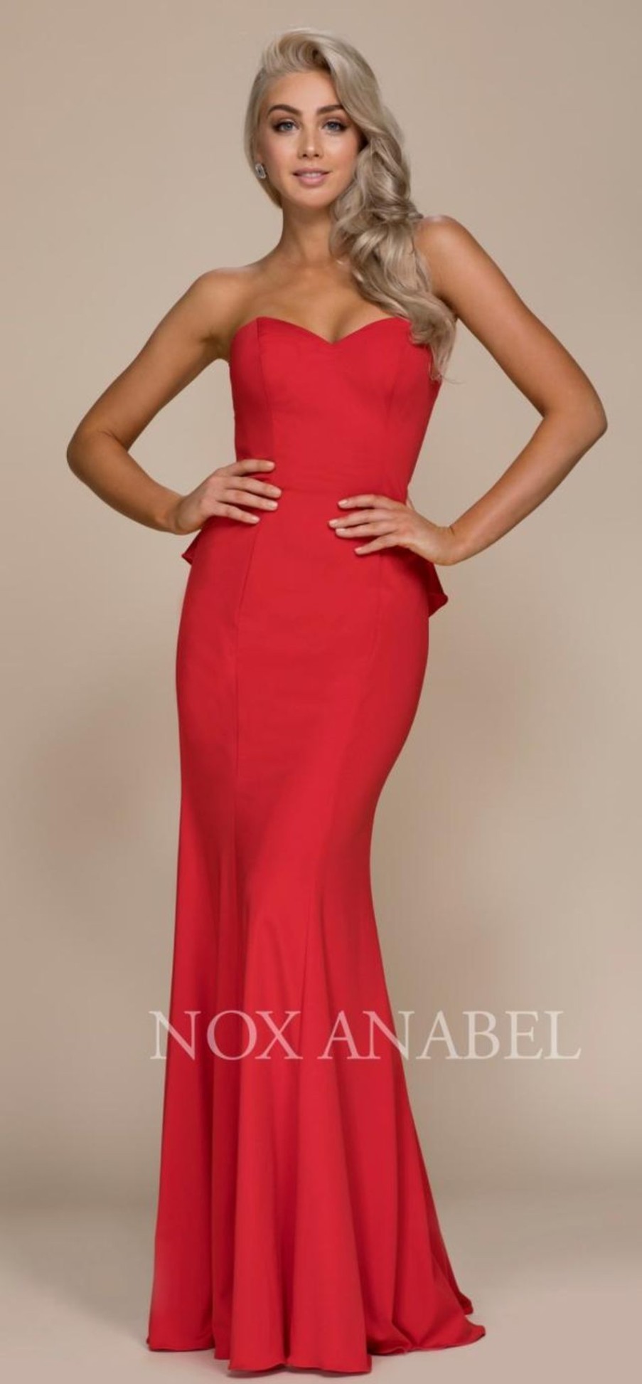 Formal Naria Anna | Strapless Ruffle Back Formal Gown