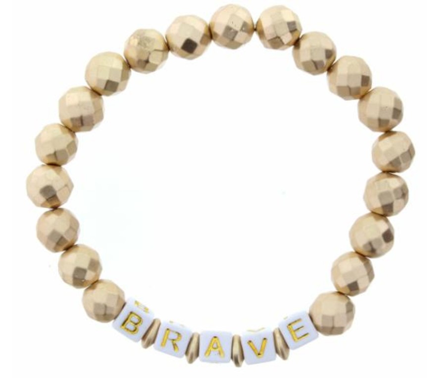 Accessories Jane Marie Bracelets | Brave Gold Beaded Stretch Bracelet