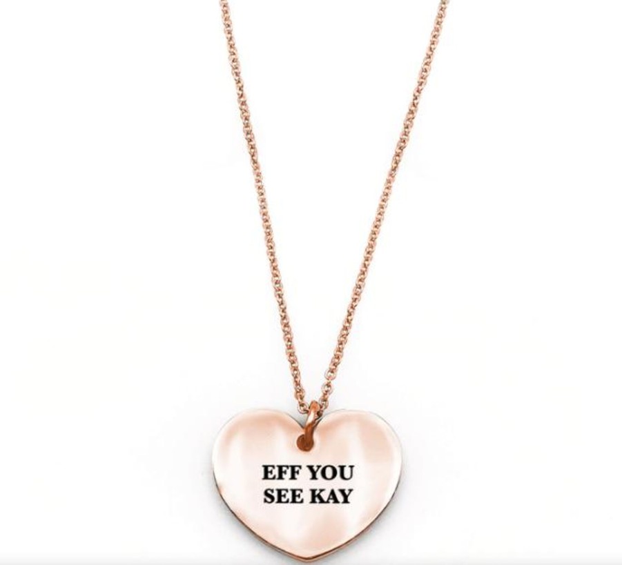 Clothing Metal Marvels | Eff You See Kay Heart Shaped Necklace