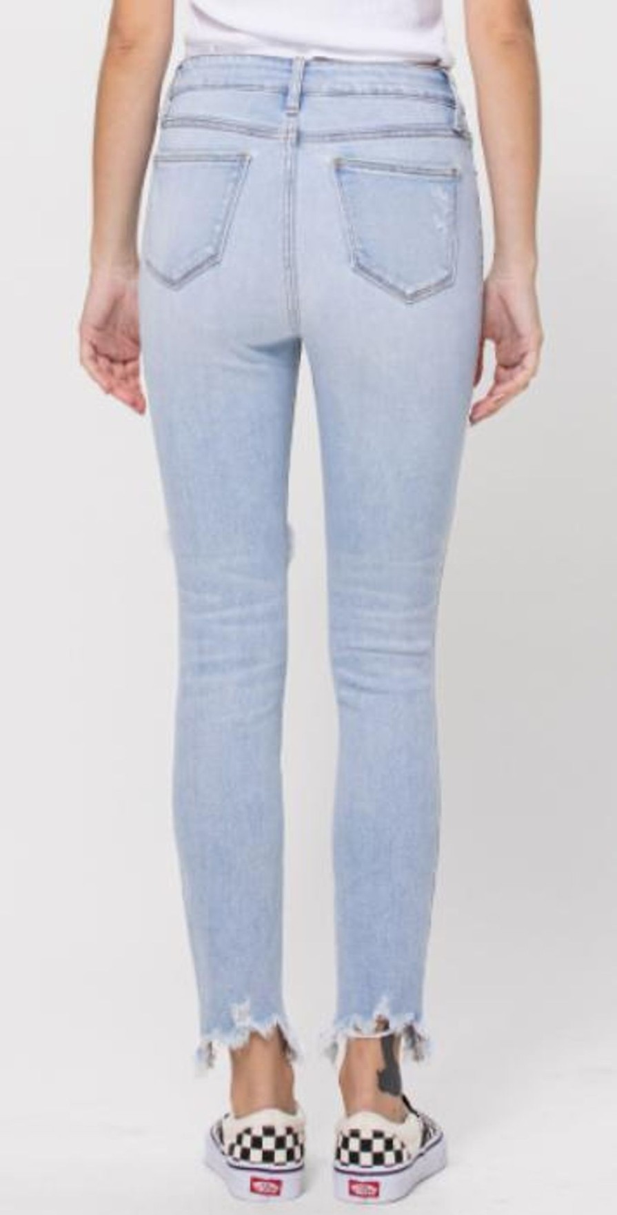 Clothing Cello Jeans | Cello Mid Rise Frayed Hem Destroy Crop Skinny