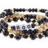 Accessories Jane Marie Bracelets | Boo Black & Gold Bead Bracelet