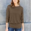 Clothing Trendsi | Basic Bae Full Size Round Neck Batwing Sleeve Blouse