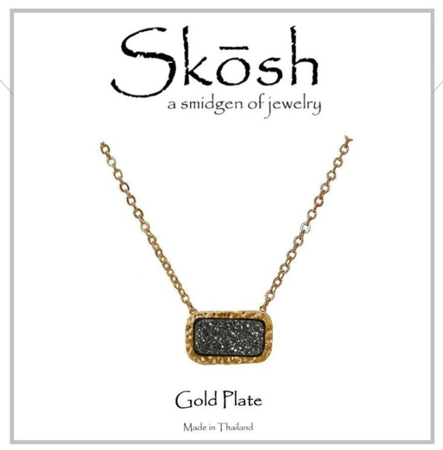 Clothing Skosh | Skosh Satin Gold Silver Druzy Necklace