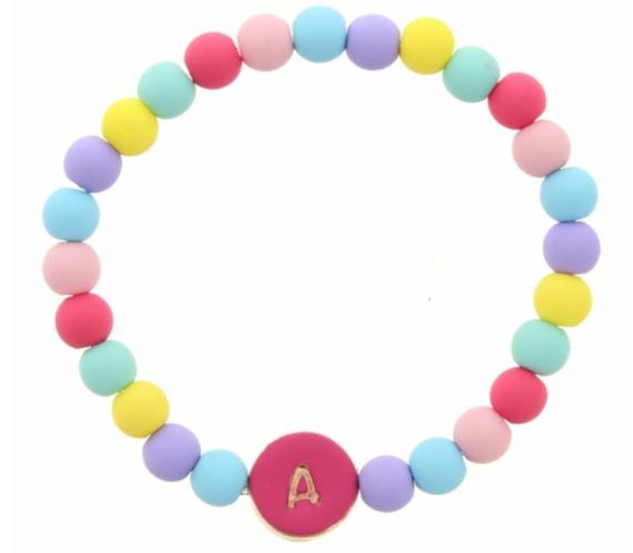 Clothing Jane Marie | Jm Multi-Colored Beaded Bracelet W/ Initial Stamped Disk