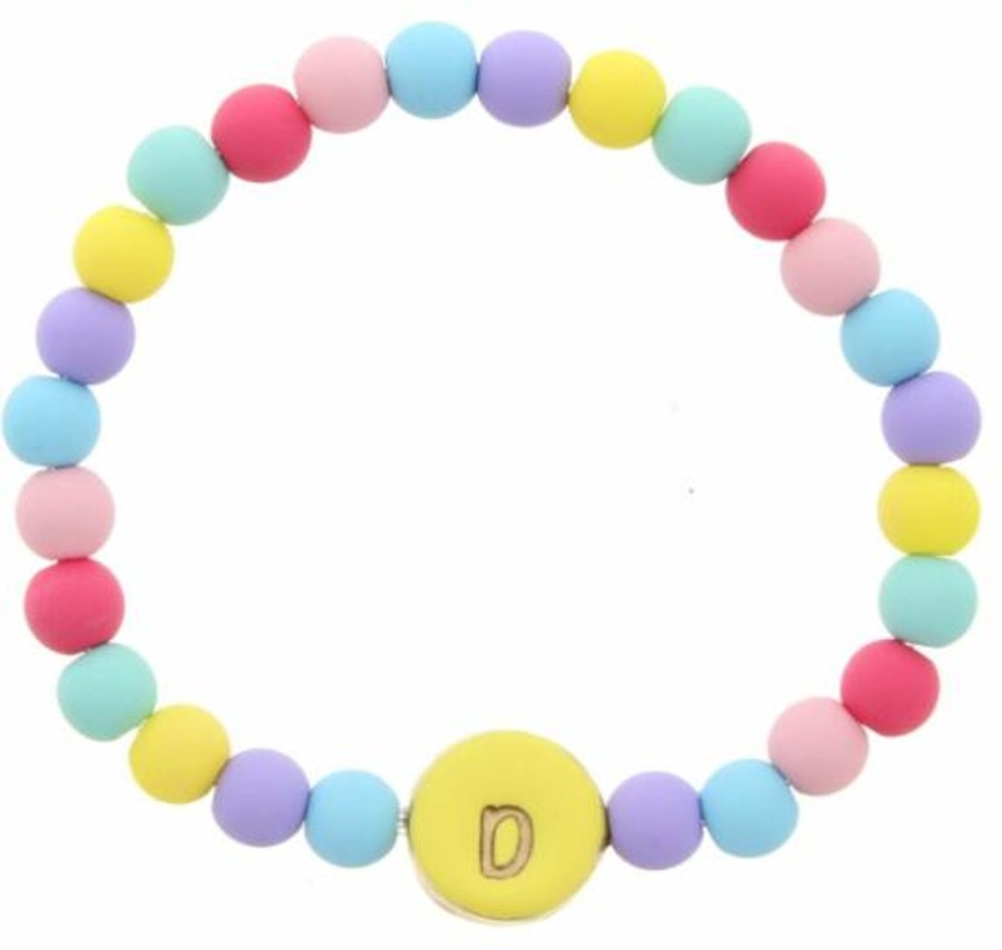 Clothing Jane Marie | Jm Multi-Colored Beaded Bracelet W/ Initial Stamped Disk