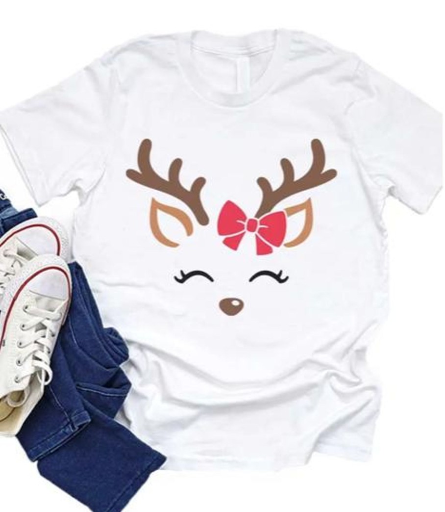 Clothing Kids by Kissed Apparel Graphic Tees | Reindeer Face Kids Graphic Tee