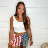 Clothing BiBi Shorts | Usa Flag Fringe Shorts