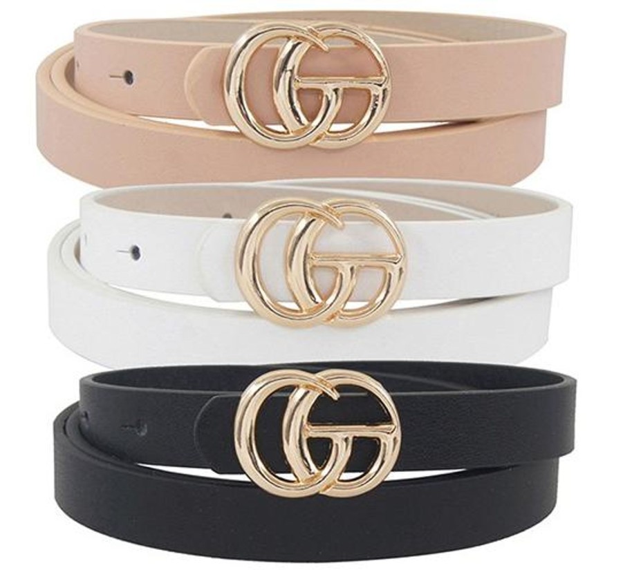 Accessories Apple Accessories | Cg Gold Buckle Skinny Belt